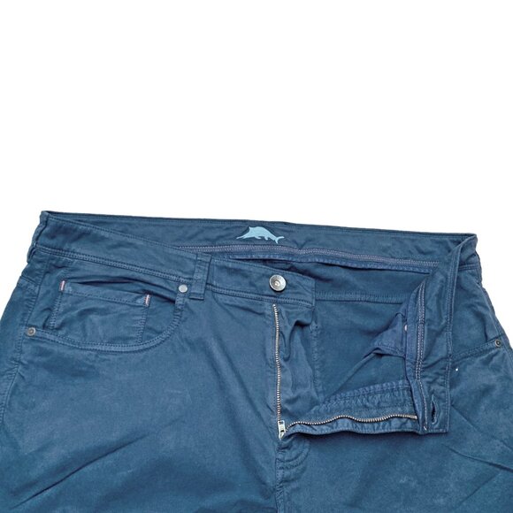 Tommy Bahama Maritime Blue Pima Cotton Blend Straight Leg‎ Chinos - Picture 6 of 11